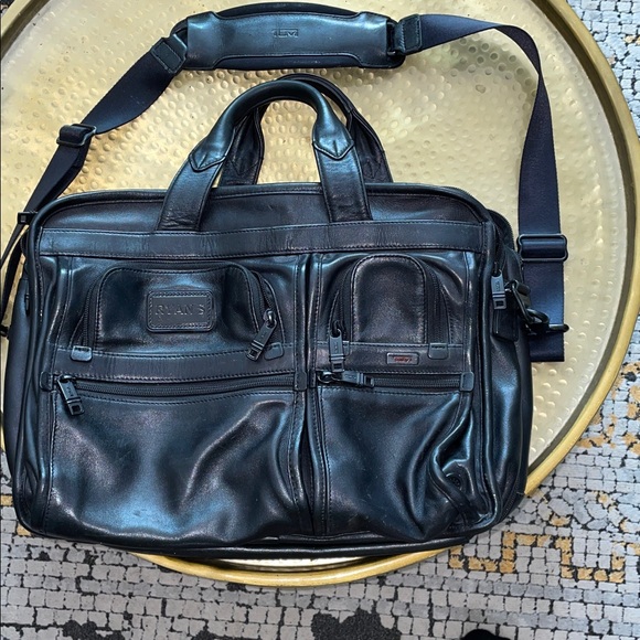 Tumi Expandable Leather Briefcase Bag